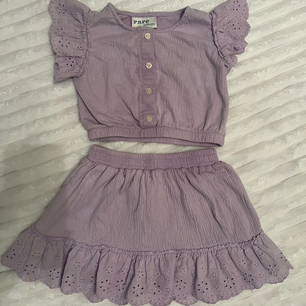 Rare Editions Lilac Toddler Top w/ Shorts Skirt 4T